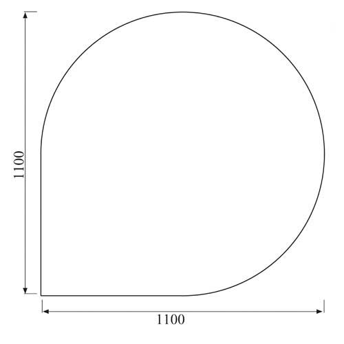 Eck-Kaminofen Glas Bodenplatte