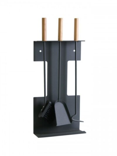 Kaminbesteck 3 tlg. Eisen Holzgriffe