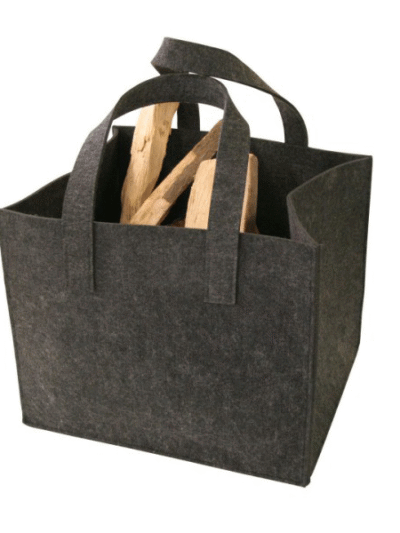Kaminholztasche Filz anthrazit