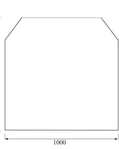 Kaminofen Glas Bodenplatte 6-eckig