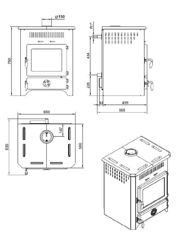 Kaminofen wasserführend Maximilian 18kW – Bild 2