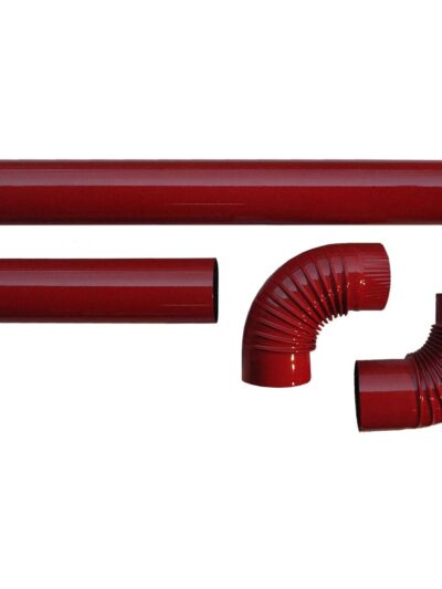 Ofenrohr Set, karminrot emailliert