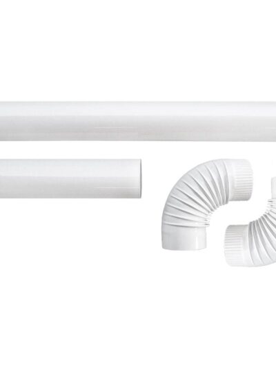 Ofenrohr Set, schneeweiß emailliert