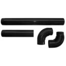 Ofenrohr Set, tiefschwarz emailliert