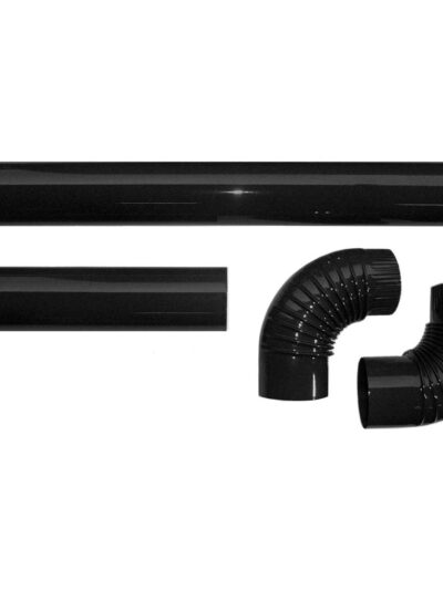 Ofenrohr Set, tiefschwarz emailliert