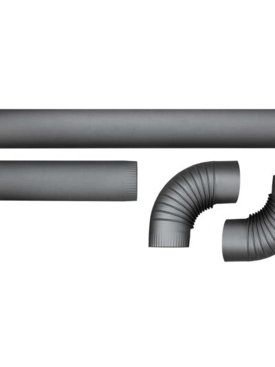 Ofenrohr Set vierteilig 120mm gussgrau