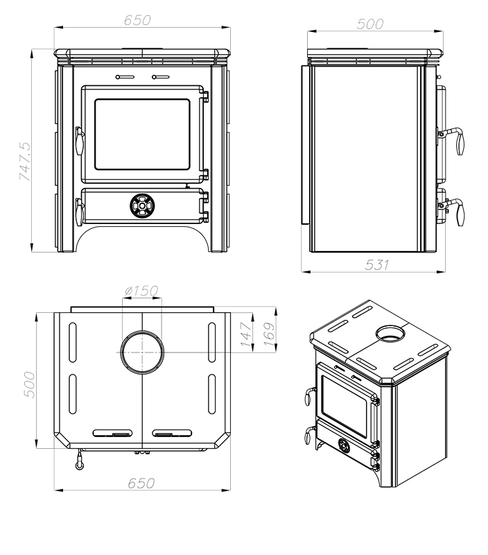 Speckstein Kaminofen Heinrich 14kW – Bild 3