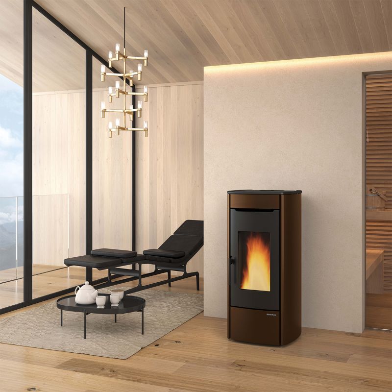 Extraflame Marina Idro H13 wasserführender Pelletofen Stahl Bronze – Bild 6