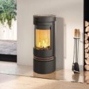 Lotus Kaminofen Orbis 1 Coffee Stone ecoLine , RR hinten od. RR oben / optional Griffvarianten