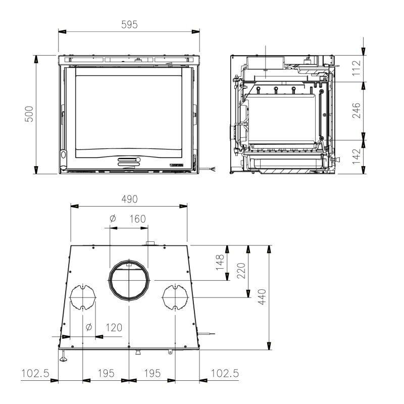 La Nordica Inserto 60 16, Kamineinsatz, Ventilato – Bild 2