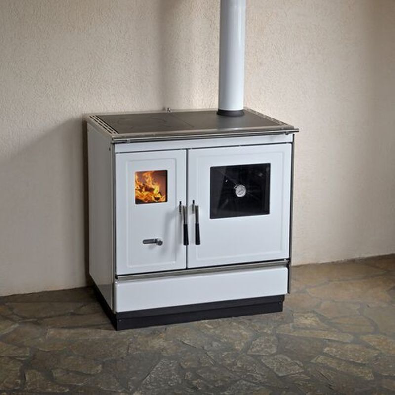 Haas+Sohn Küchenofen HSH 81 weiß rechts, Stahlkochplatte – Bild 2
