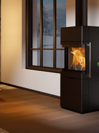 Lotus Allure Kaminofen Stahl schwarz, RR hinten od. RR oben