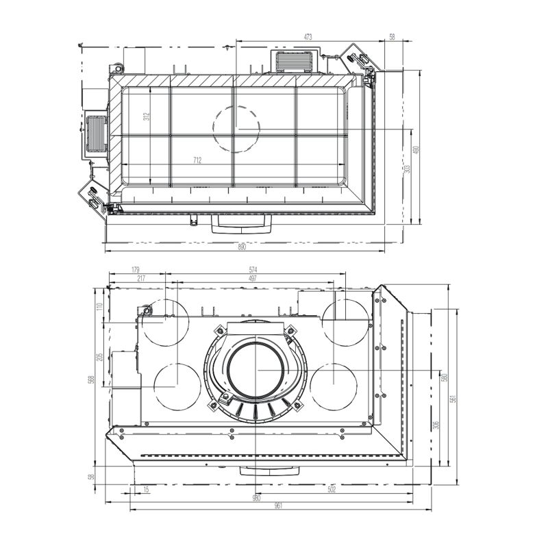 Austroflamm 89x49x45 S 2.0 Kamineinsatz Ecke rechts – Bild 6