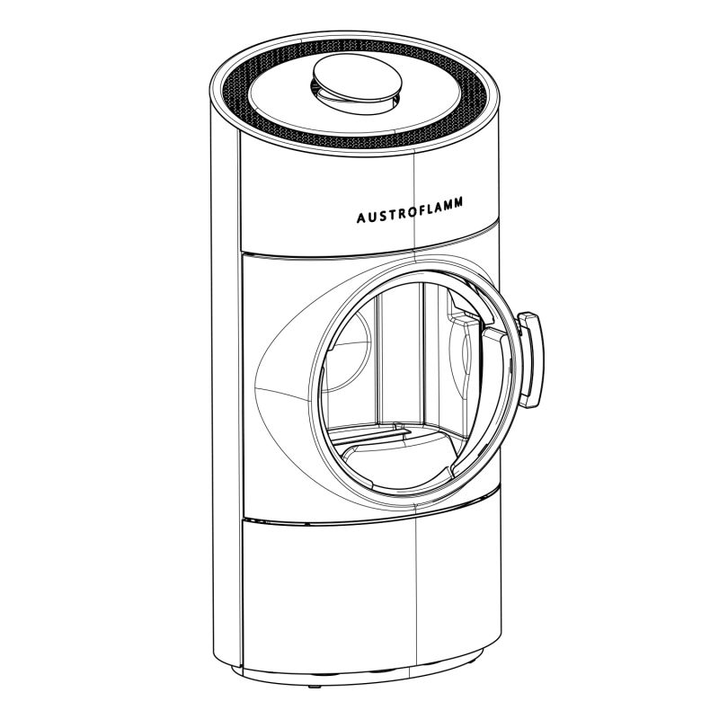 Austroflamm Clou Compact 2.0 Kaminofen Stahl Gussgrau – Bild 5