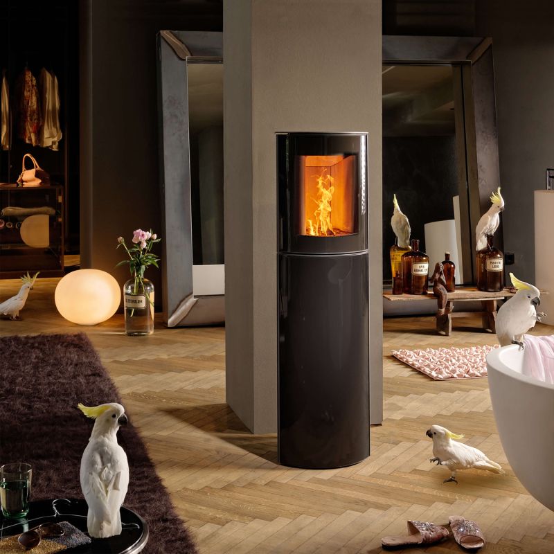 Austroflamm Mr. Wu Brikettofen Stahl Schwarz / Glasfront – Bild 6