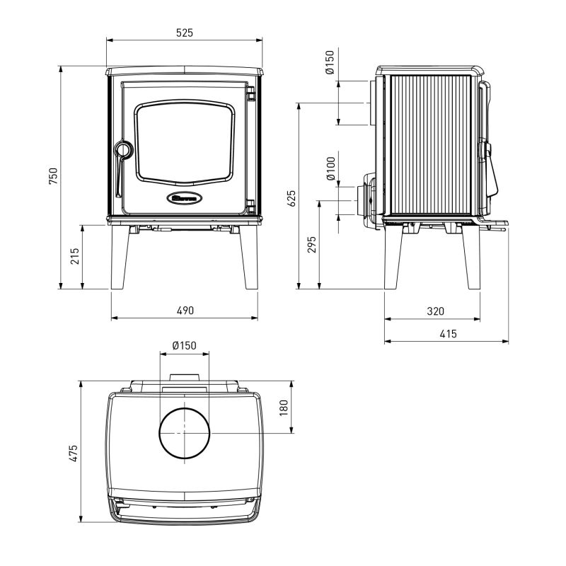 Dovre 525 CB Kaminofen Gusseisen Schwarz – Bild 4