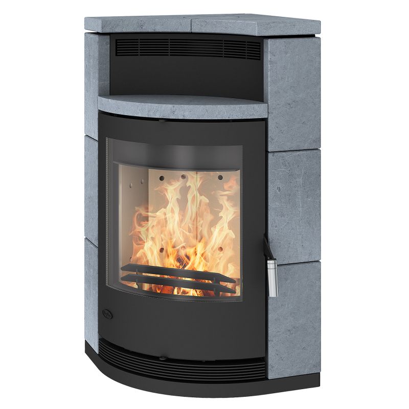 Fireplace Lyon Eckkaminofen Stahl Schwarz | Speckstein – Bild 2