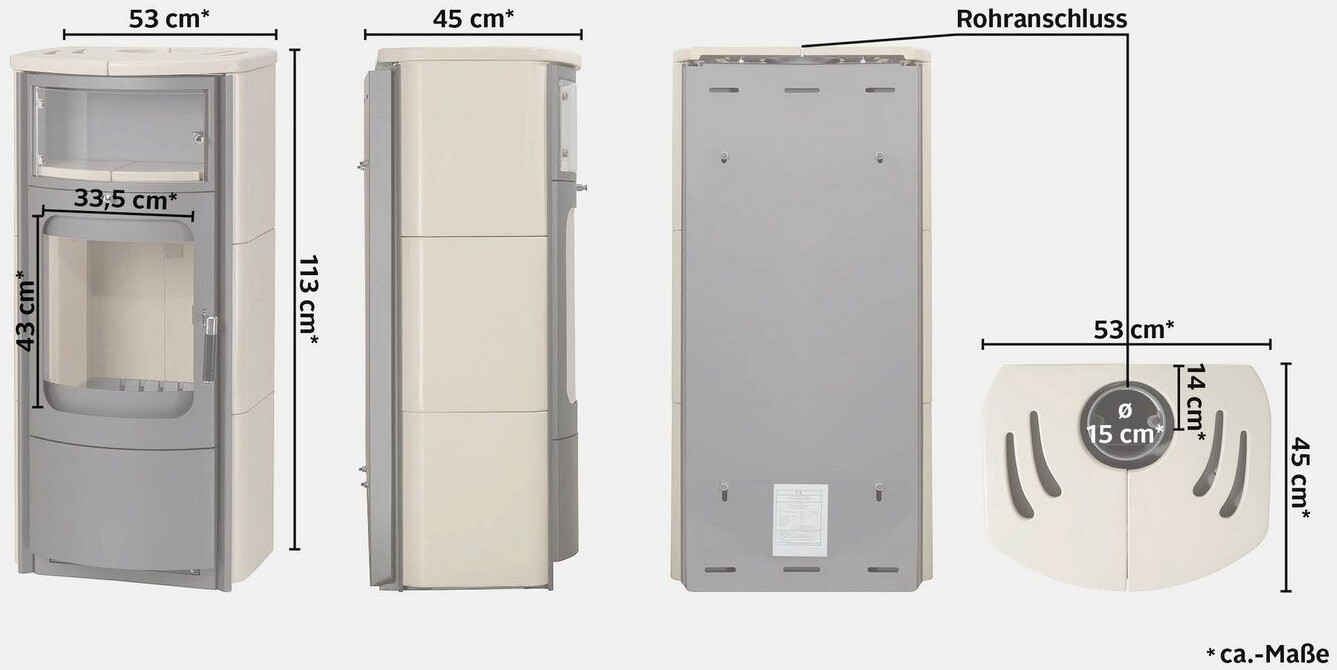 Hark Opera-B Kachel 7 kW creme – Bild 2