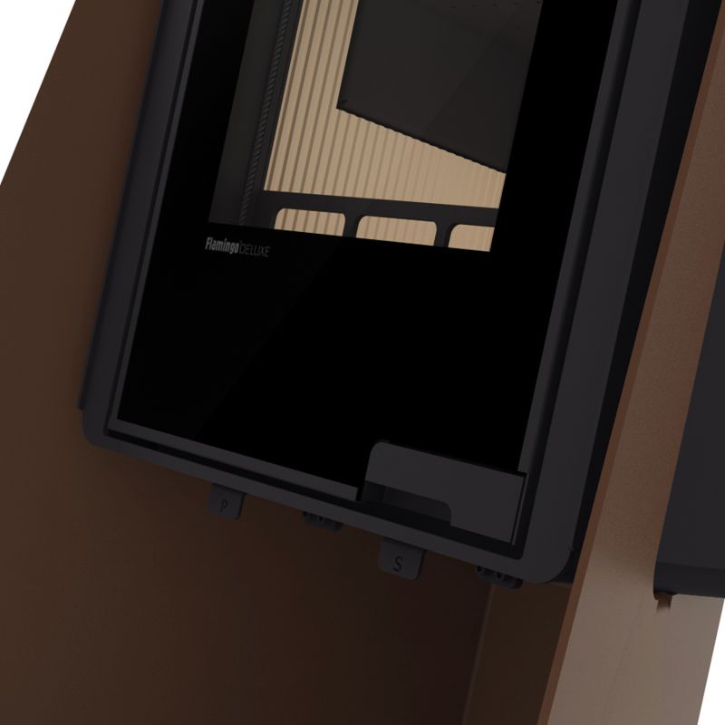 HS Flamingo Deluxe Island Kaminofen Braun – Bild 4