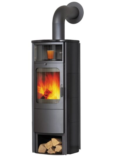 Hark Opera B grande Kaminofen Ofenkacheln Meteorschwarz 5 kW mit Automatik
