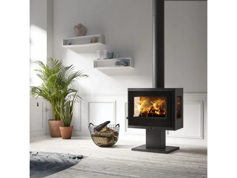 Panadero Loire 3V EcoDesign drei Kaminofen Stahl Schwarz 8 kW – Bild 2