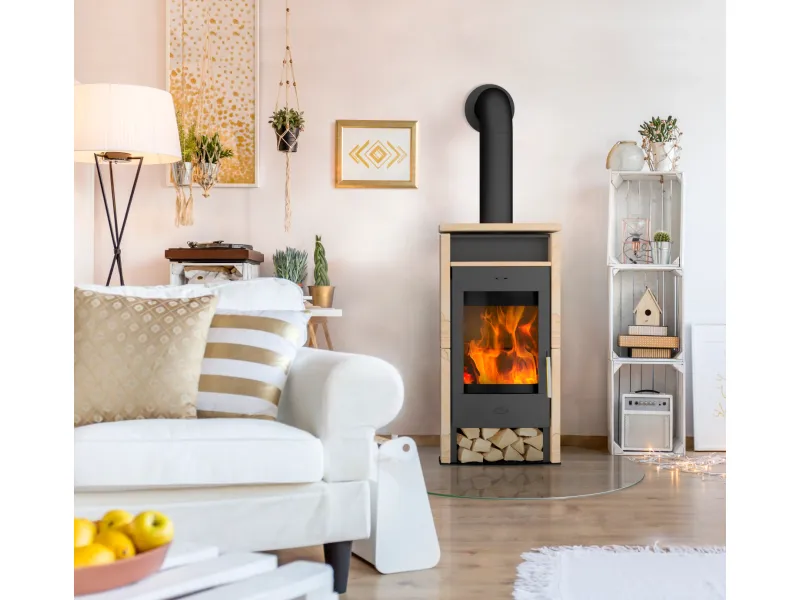 Fireplace Santiago Kaminofen Sandstein Schwarz 6 kW – Bild 2