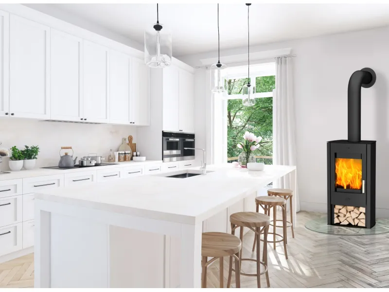 Fireplace Tuvalu Kaminofen Stahl Schwarz 6 kW – Bild 2