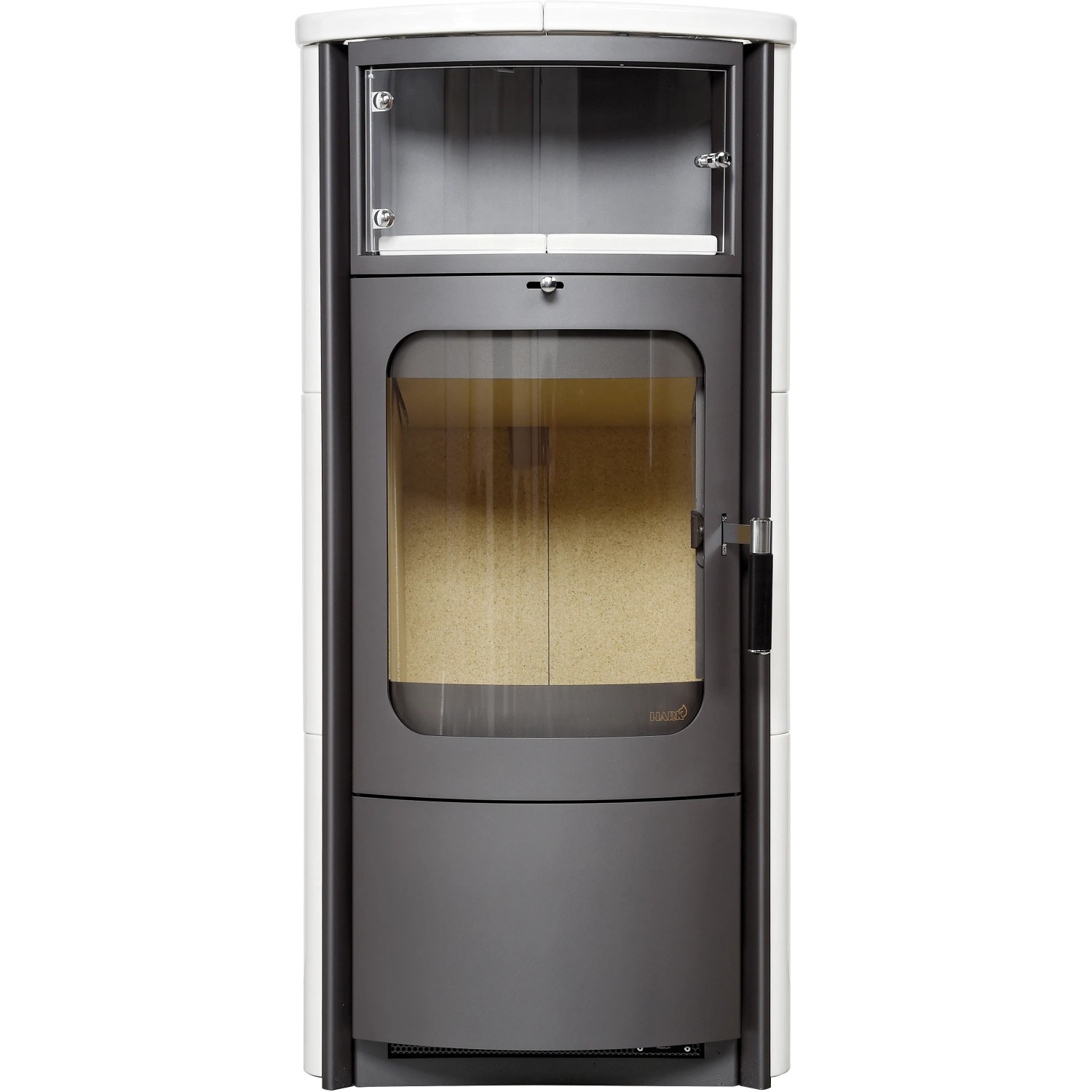 Hark Dauerbrand-Kaminofen Opera-B Schwarz Keramik Cremeweiß 7 kW Autom. EEK: A+