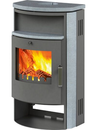 ACCENTE Kaminofen Pamir UNI-1663-GTS13 2.0 Naturstein-Schwarz 6,7 kW