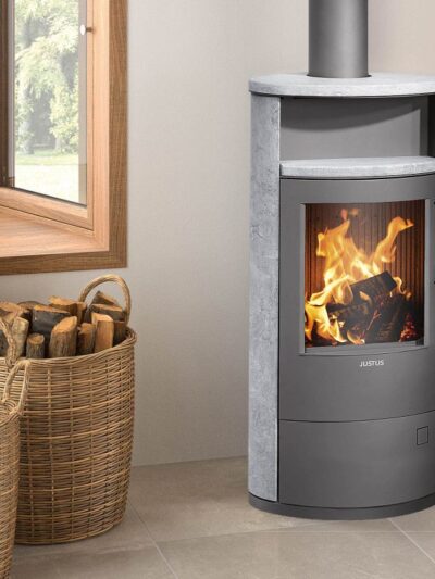 Justus Island 5 2.0 Kaminofen Stahl Gussgrau / Speckstein
