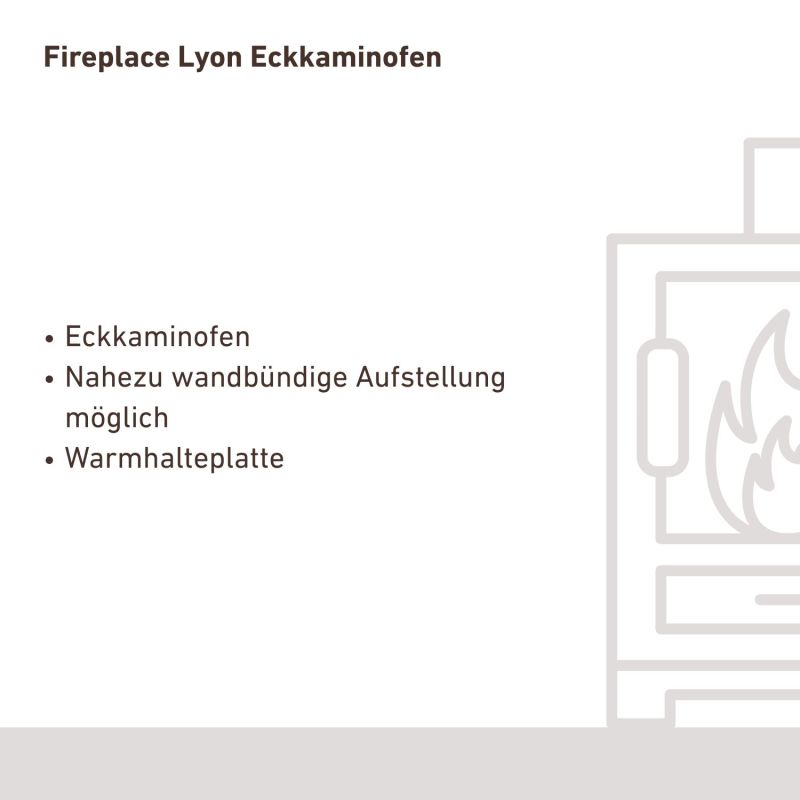 Fireplace Lyon Eckkaminofen Stahl Schwarz | Speckstein – Bild 7