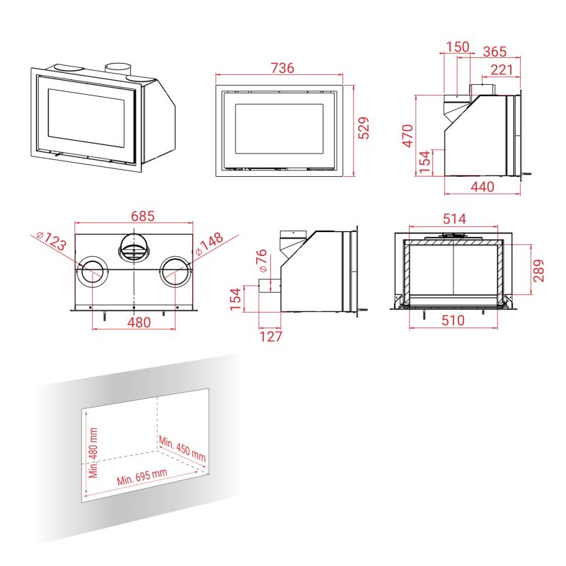 Spartherm Premium A-3RL-80h Kamineinsatz 250 mm – Bild 5