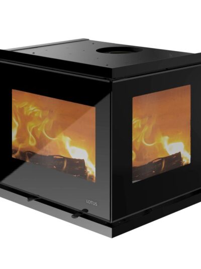 Lotus Unico 11 Kamineinsatz Schwarz / Scharniere links