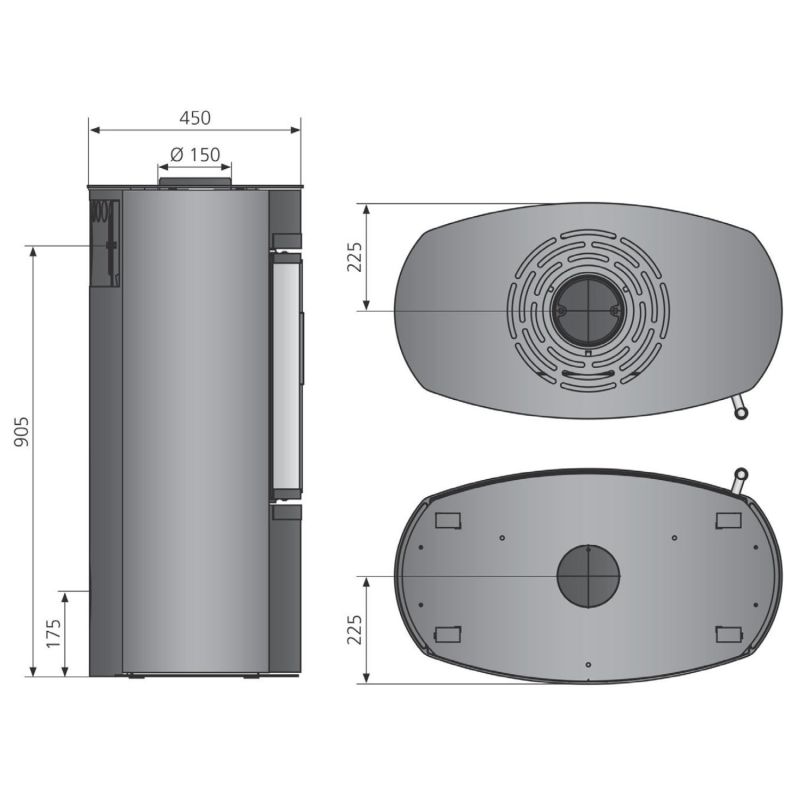 Oranier Feras Kaminofen Stahl Schwarz – Bild 5