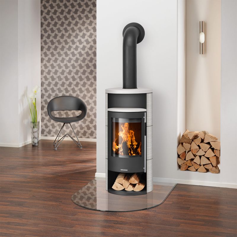 Oranier Polar Neo 4 Kaminofen Stahl Schwarz / Keramik Seidenweiß – Bild 4