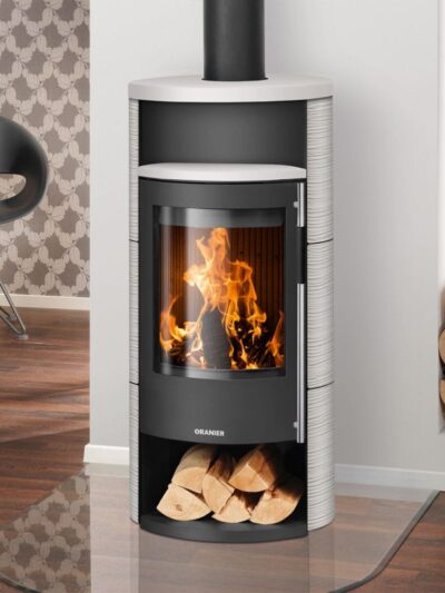 Oranier Polar Neo 4 Kaminofen Stahl Schwarz / Keramik Seidenweiß
