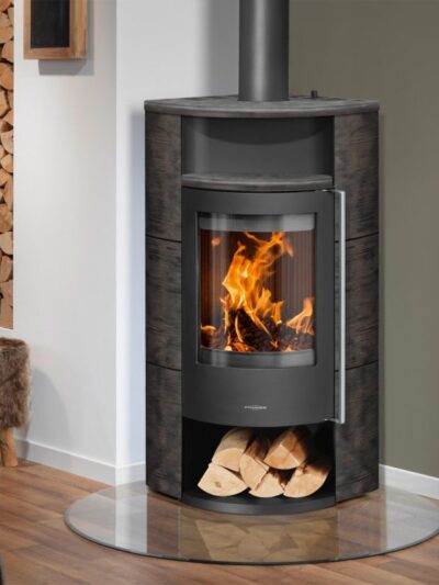 Oranier Polar Neo Eck Kaminofen Stahl Schwarz / Keramik Namib