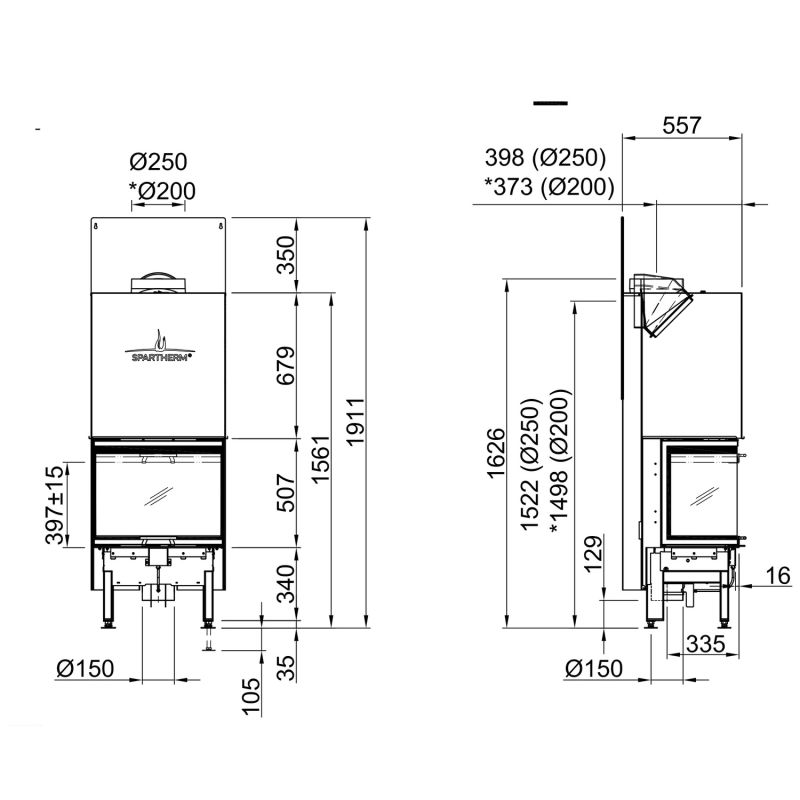 Spartherm Arte 3RL-60h Kamineinsatz 200 mm RR – Bild 4