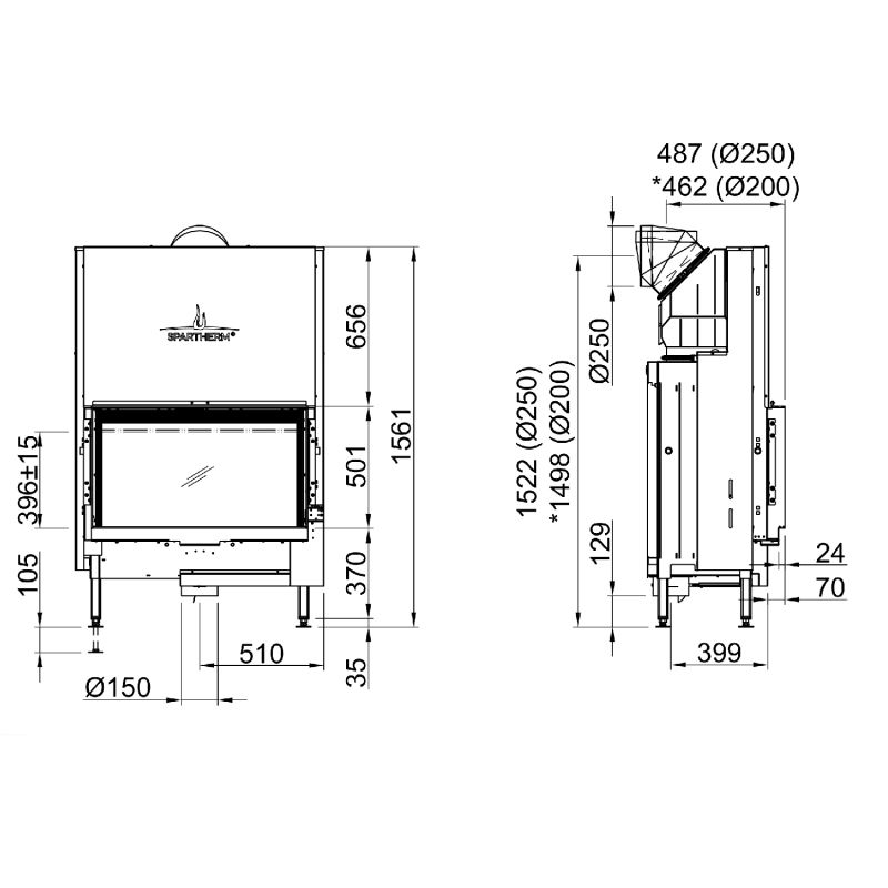 Spartherm Premium V-1V-87h Kamineinsatz 200 mm RR – Bild 4
