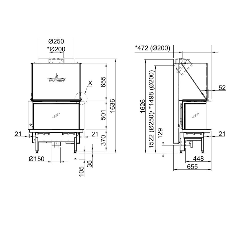 Spartherm Premium A-3RL-80h Kamineinsatz 250 mm – Bild 4