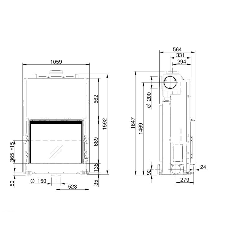 Spartherm Premium A-1V-87h Kamineinsatz 200 mm RR – Bild 3