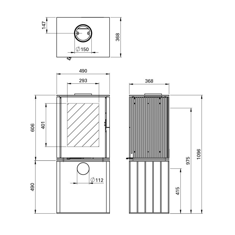 Schmitzker Cuby Grid Kaminofen – Bild 9
