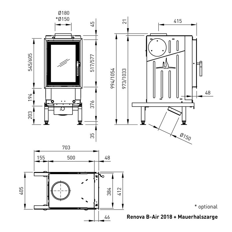 Spartherm Renova B-Air Kamineinsatz 51 cm rechts – Bild 2