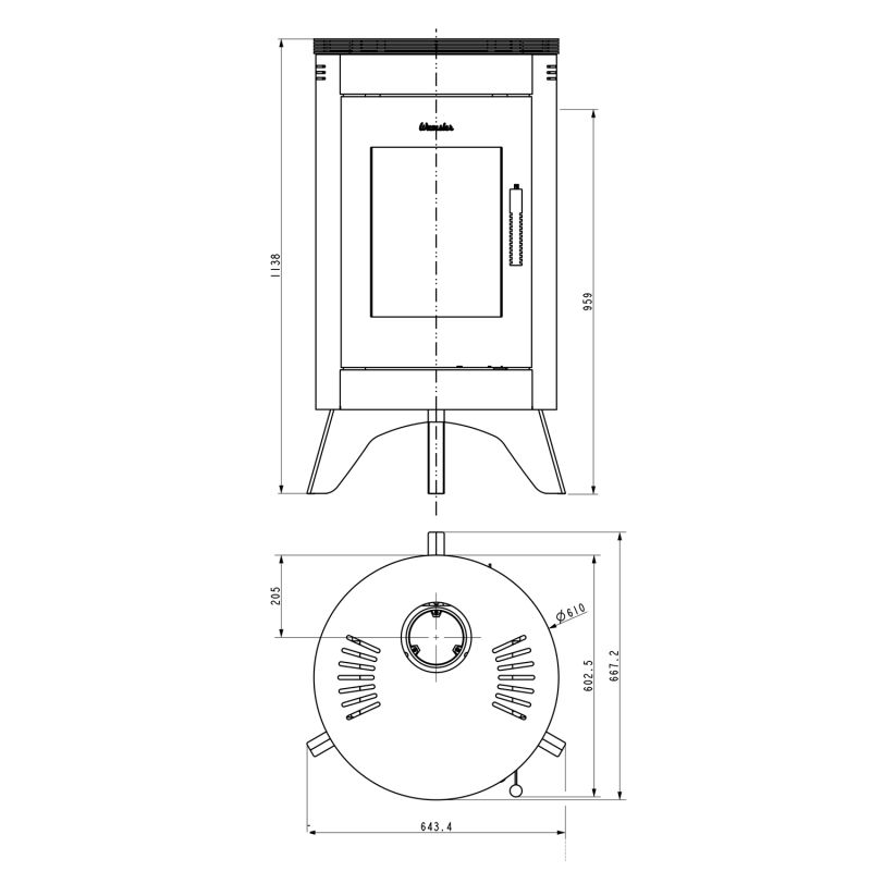 Wamsler City Kaminofen Stahl Schwarz – Bild 5