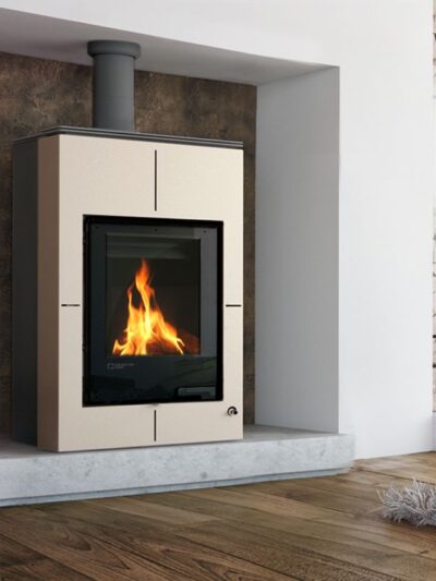 Aquaflam Vario Saporo Manual Wasserführender Kaminofen Creme 11/5 kW