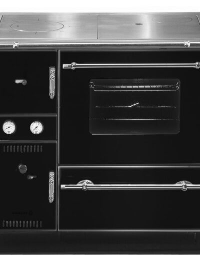 Wamsler K 148 CL Küchenofen wasserführend Schwarz / Chrom, Rauchrohr rechts